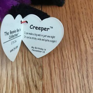Ty | Toys | Ty Beanie Boo Creeper The Spider Purple Black W Green